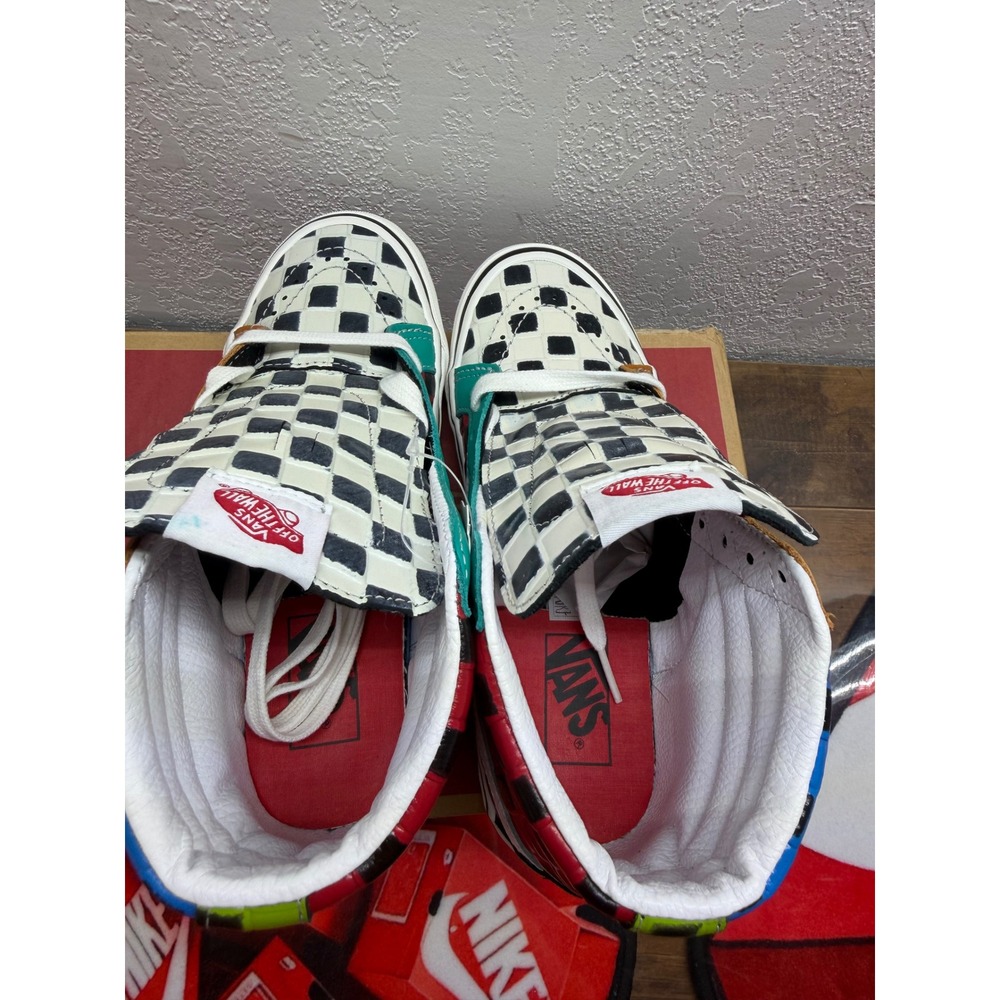Vans Sk8-Hi Reissue Cap Multi Color Checkerboard High Top Sneakers 7.0W 5.5M - Picture 5 of 8